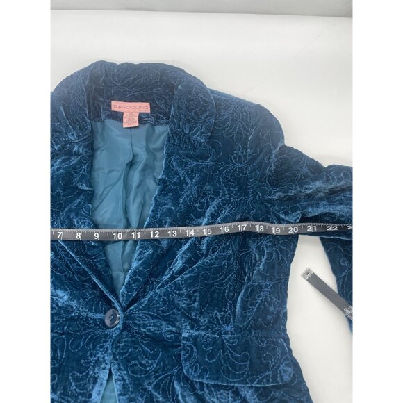 Bandolino Jacket Womens 14 Blue Y2K Vintage Blazer Velvet Embroidered Witchy - Picture 5 of 5
